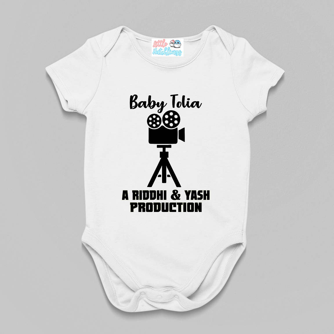 Baby Announcement Onesie (Parents Production)- White/Red