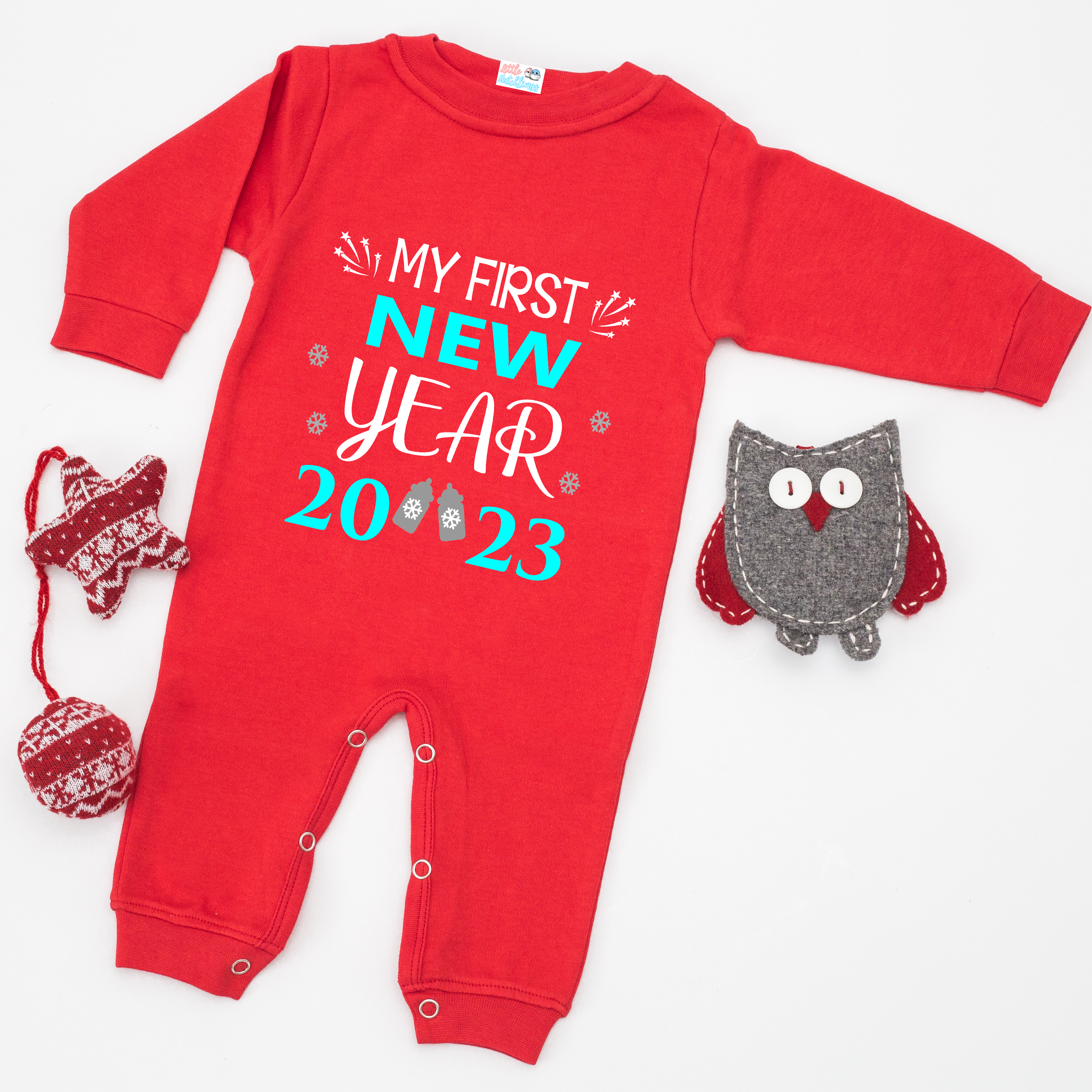 My First New Year 2023 Red Romper (Sparks)