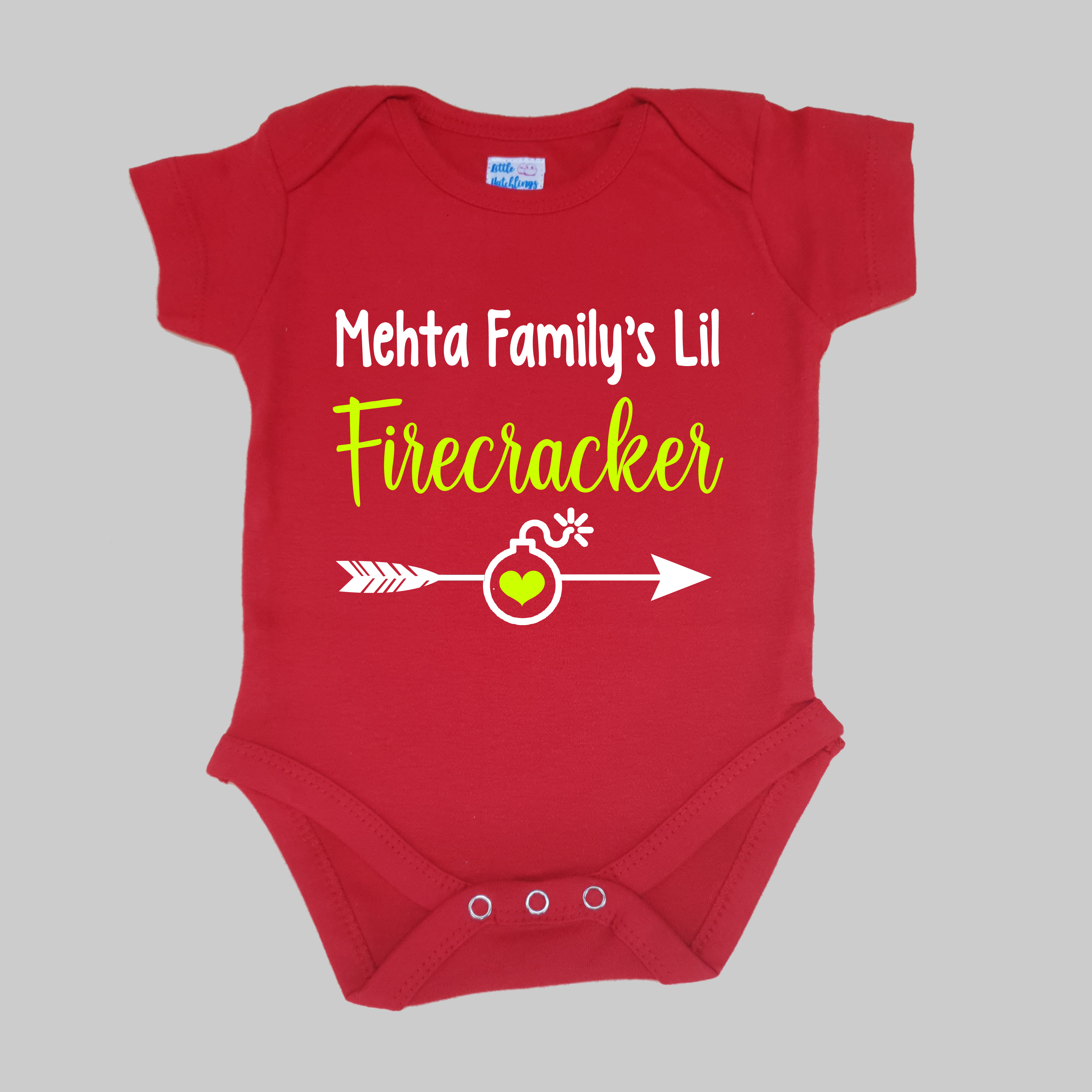 Family's Lil Firecracker Red Onesie