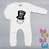First New Year Personailsed White Onesie / Romper (Hat)