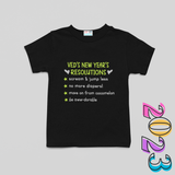 Personalised New Year Funny Toddler Resolutions Black Tshirt