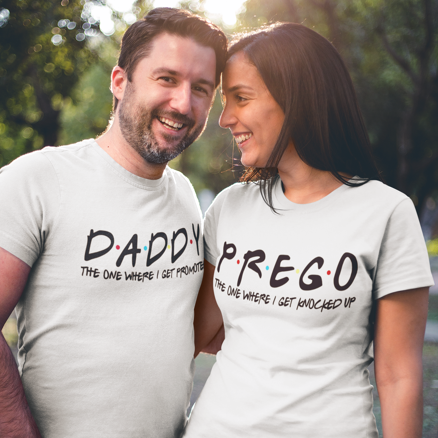 Daddy Prego Pregnancy Announcement White Tshirt Combo (Friends Theme)
