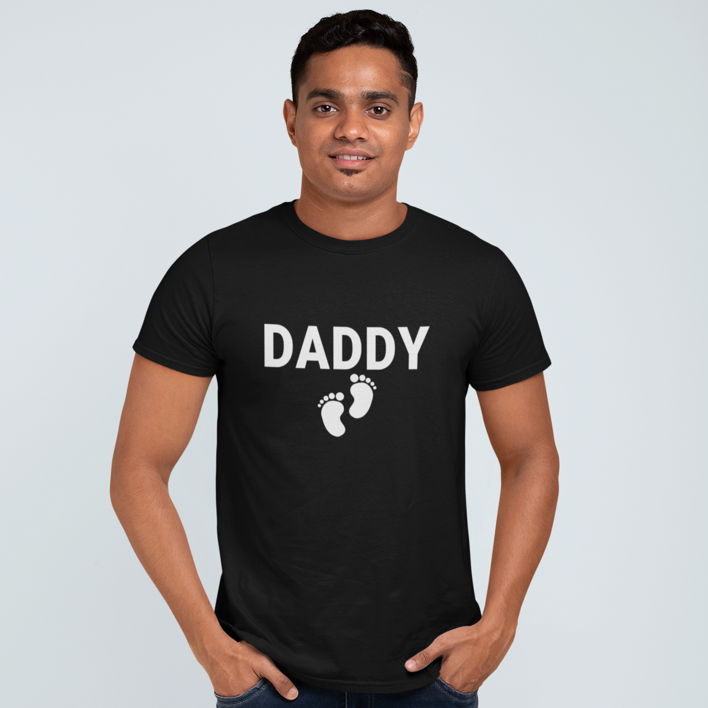 Daddy With Baby Feet Black Tshirt