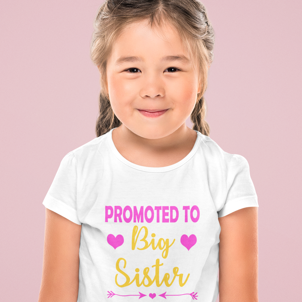 Promoted To Big Sister (Hearts & Arrow) White Tshirt – Buy Now at