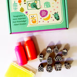 Little Jamun Handmade Block Print Wooden Stamps - The Lil Girls Stamping kit