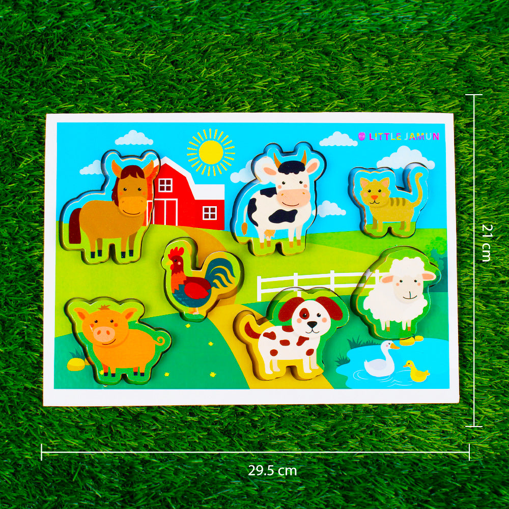 Little Jamun Farm Animals- 3 in 1 Chunky Puzzles