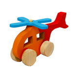Little Jamun Helicopter Wooden Toy With Wheels