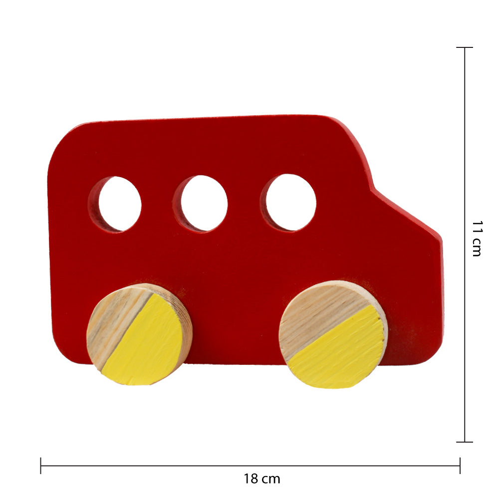 Little Jamun Combo Pack Of 2 - Zooming Bus And Train Wooden Rattle