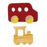 Little Jamun Combo Pack Of 2 - Zooming Bus And Train Wooden Rattle