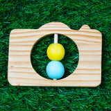 Little Jamun Combo Pack Of 2 - Teddy Wooden Rattle And Camera Wooden Rattle