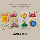 Lil Pet & Sea Animals Shape Sorter & Puzzles - Combo Pack Of 2
