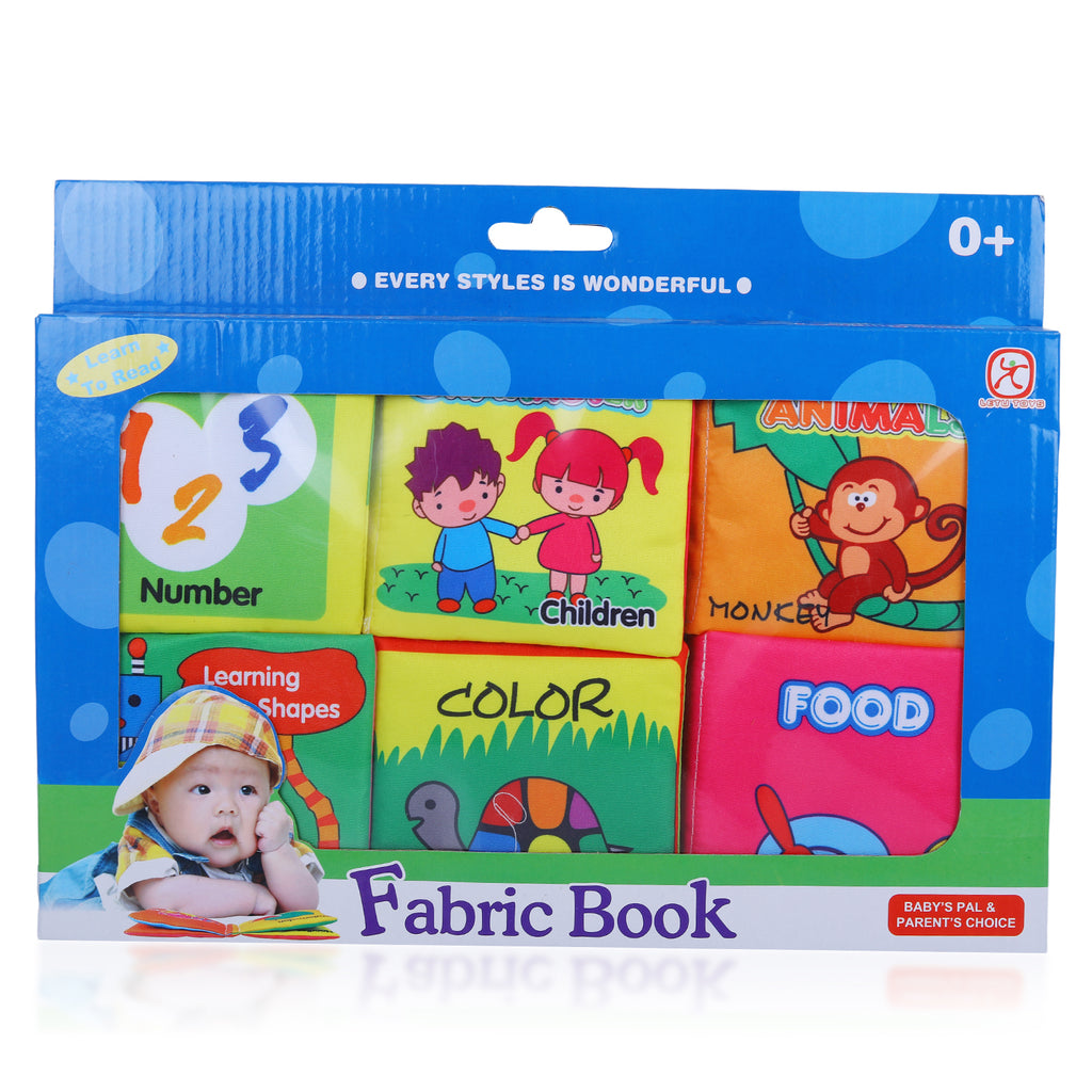 Baby Moo Numbers Animals Shapes Colours Food Characters Educational Cloth Book With Sound Paper Set Of 6 - Multicolour