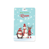 Luggage Tags - Merry Christmas, Blue, Set of 2