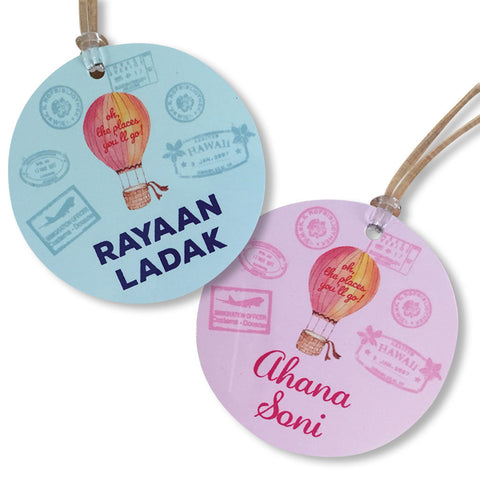 Luggage Tags - Hot Air Balloon (Round) <br> Set of 2