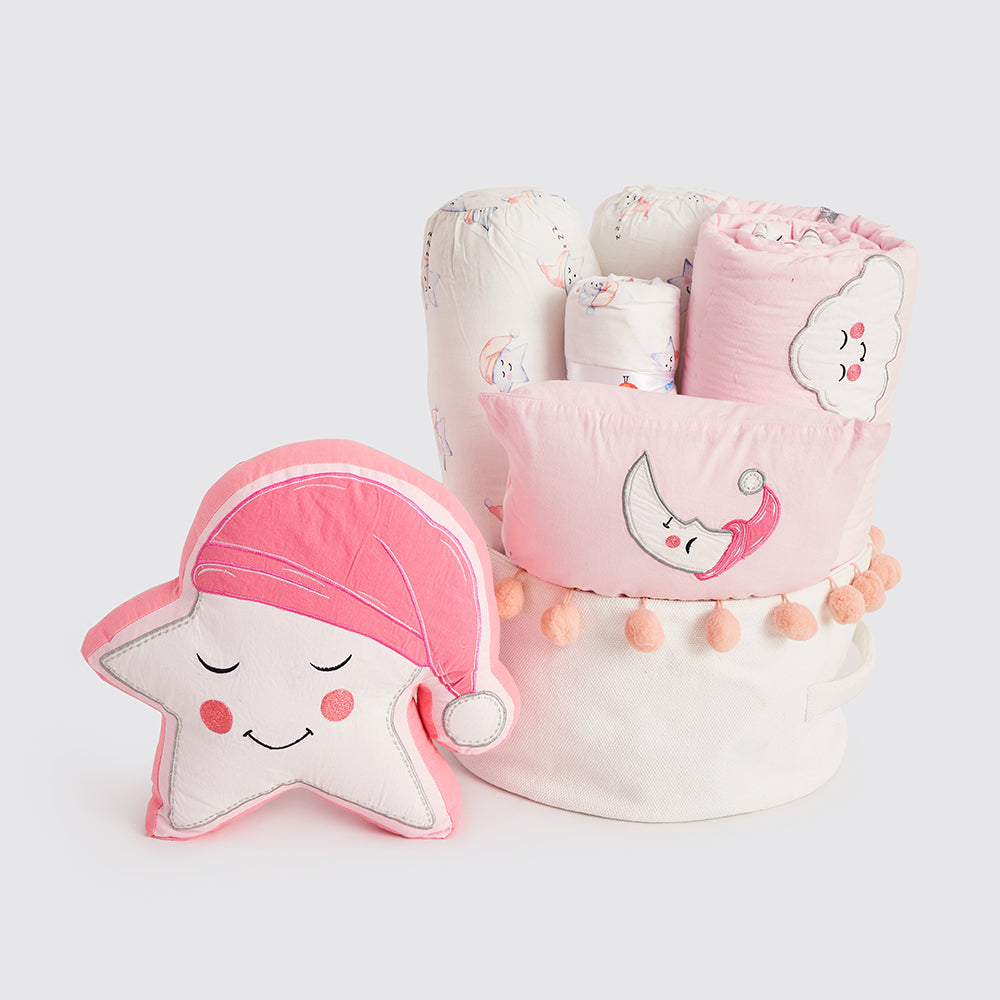 "Rockabye Baby" Crib Gift Hamper (Celestial-Pink)