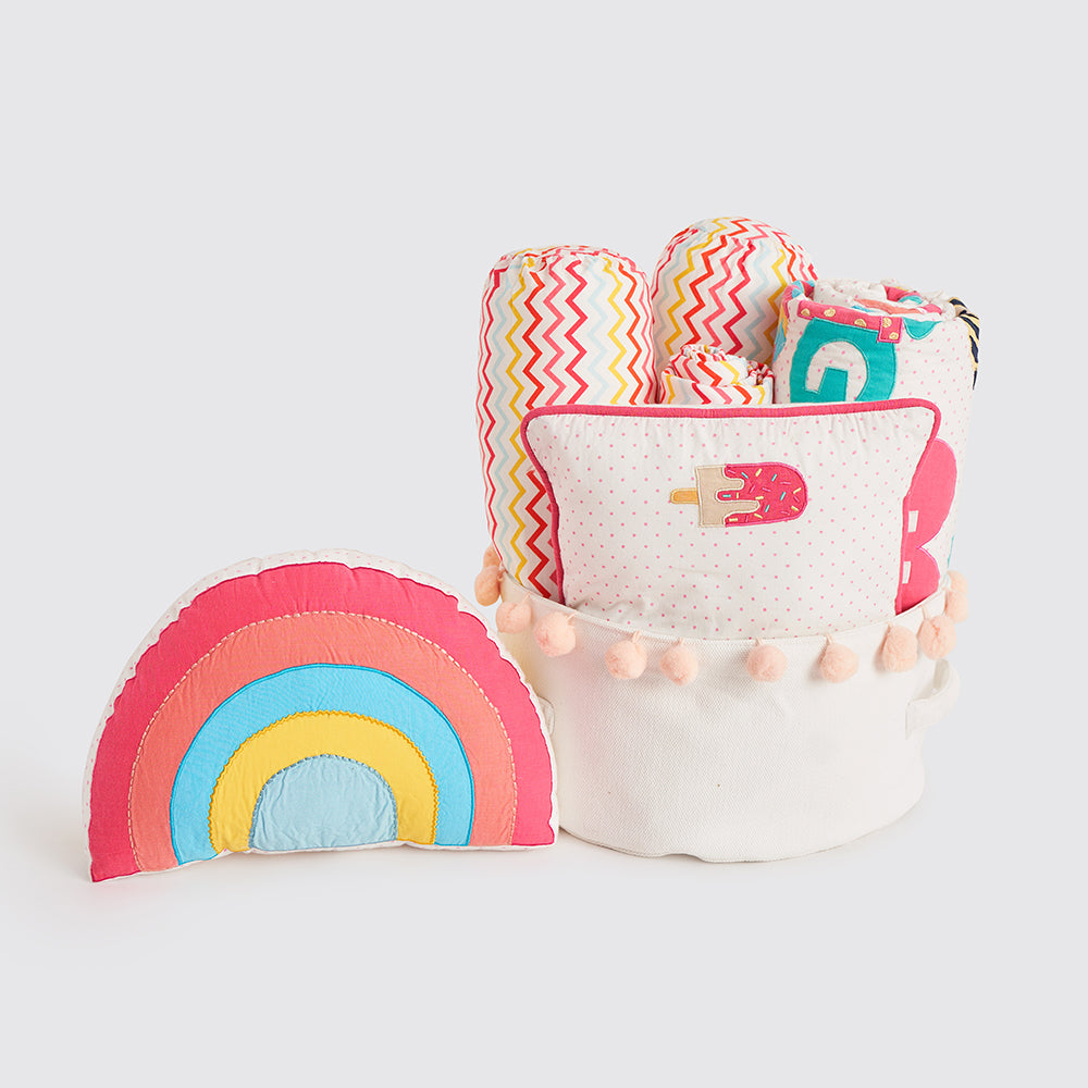 Rockabye Baby Crib Gift Hamper (Alphabets Pink)