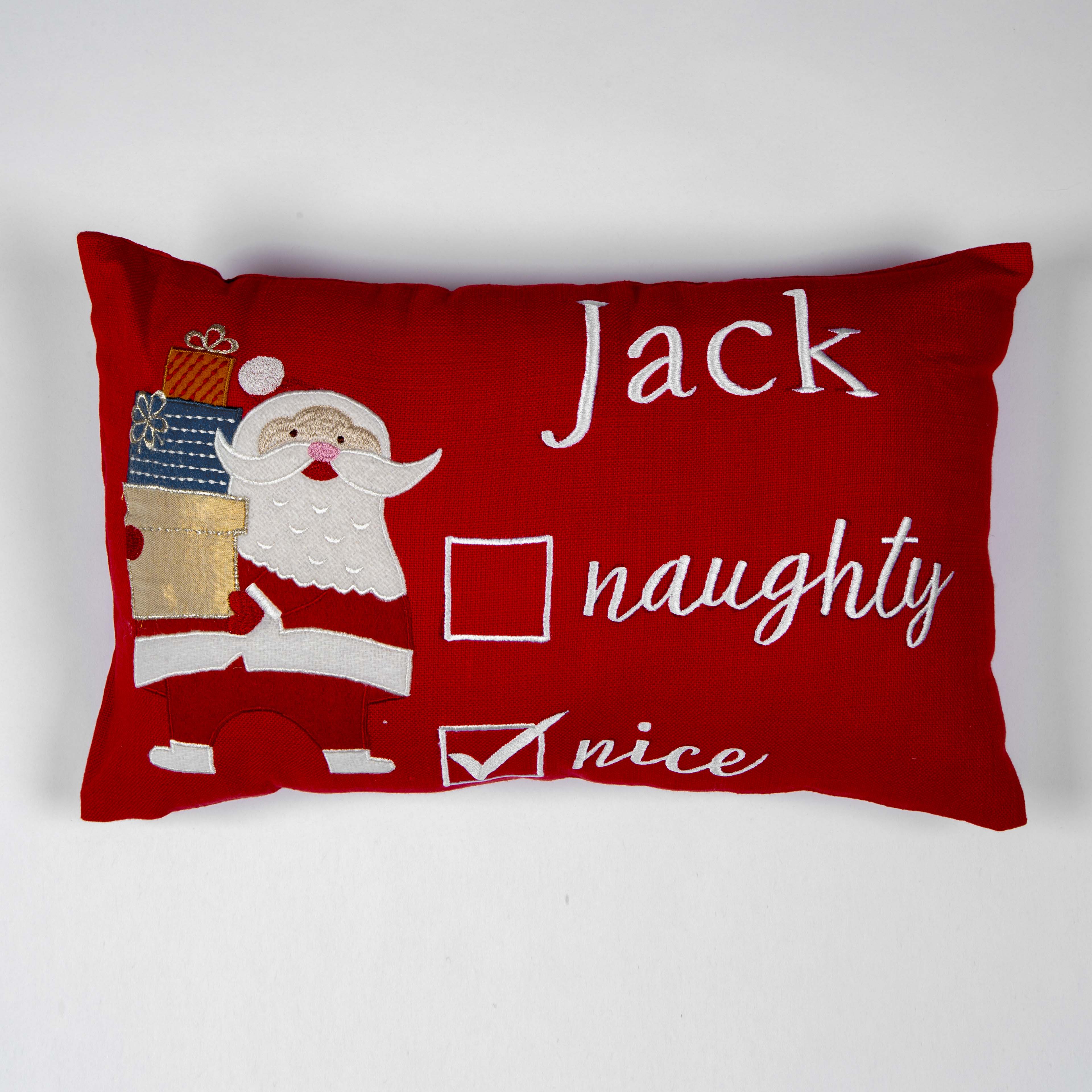 Personalised Naughty & Nice Decorative Pillow