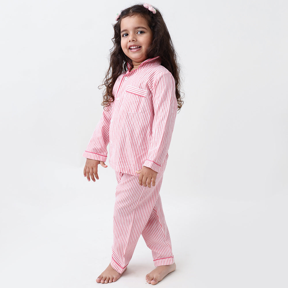 Classic Pink Stripes Pyjama Set