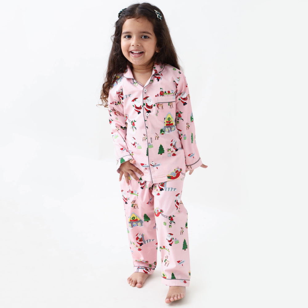 Santa's Workshop Pyjama Set - Blush Pink