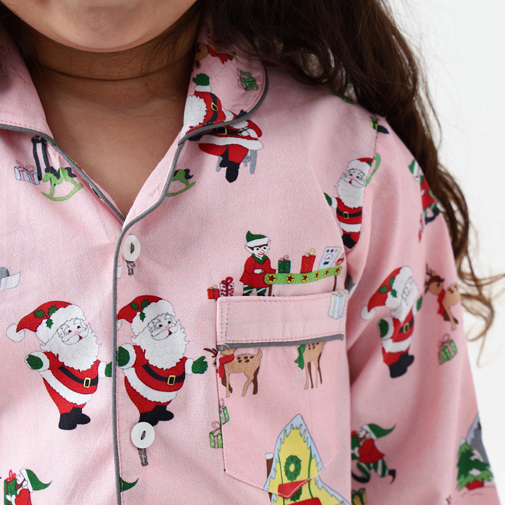 Santa's Workshop Pyjama Set - Blush Pink