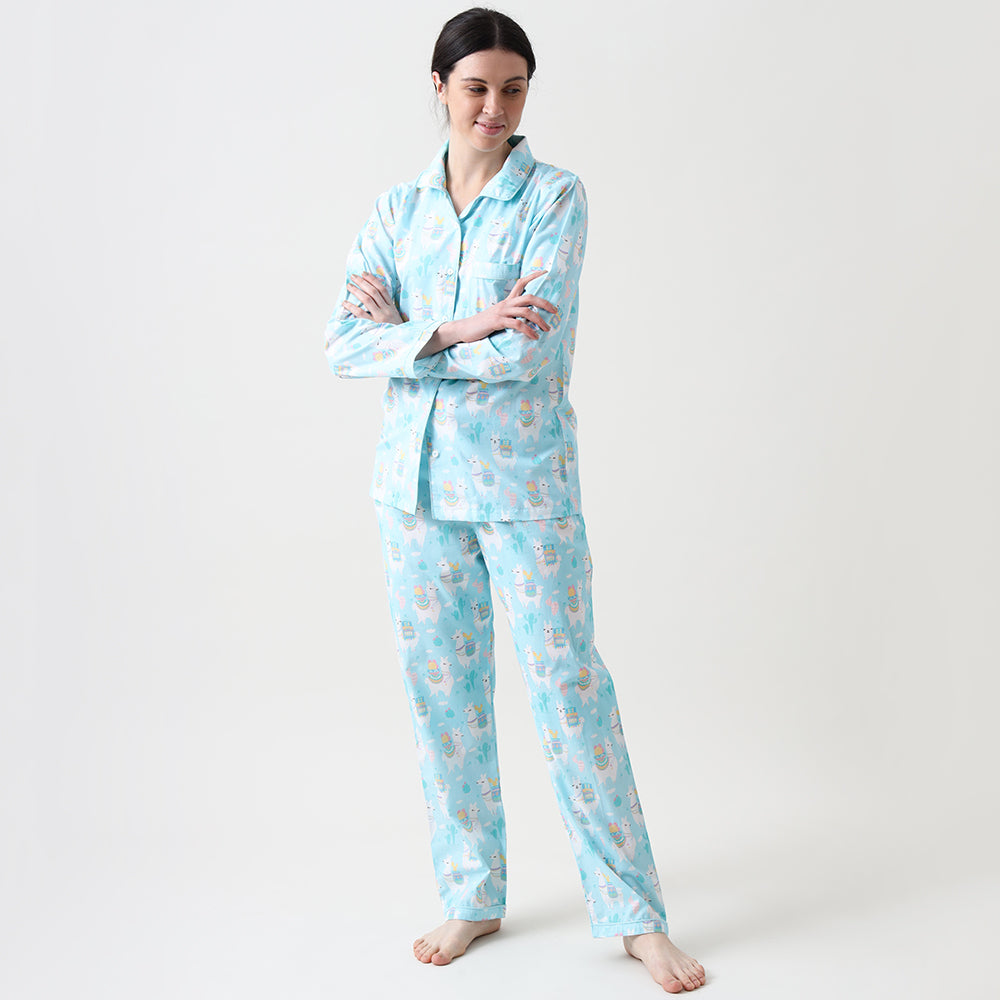 Organic Llama Love Pyjama Set for Women