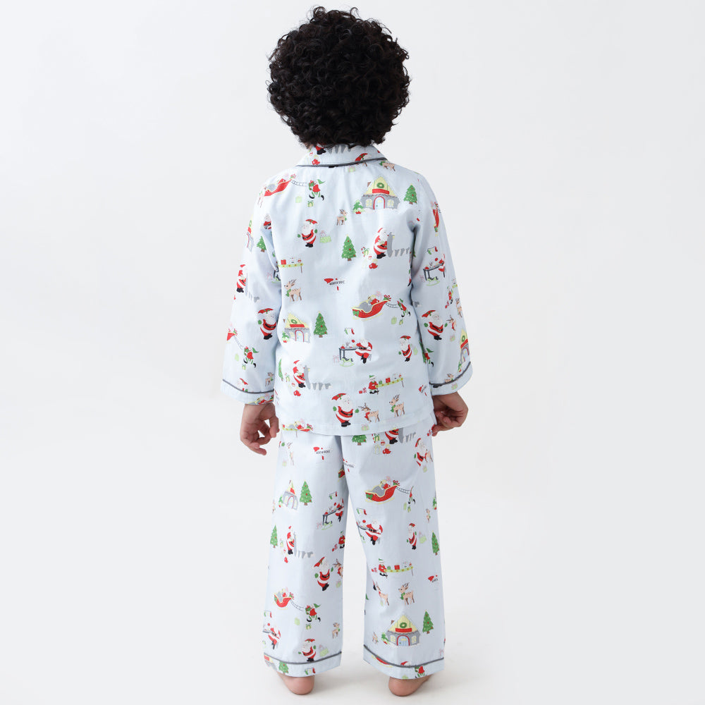 Santa's Workshop Pyjama Set - Winter Blue