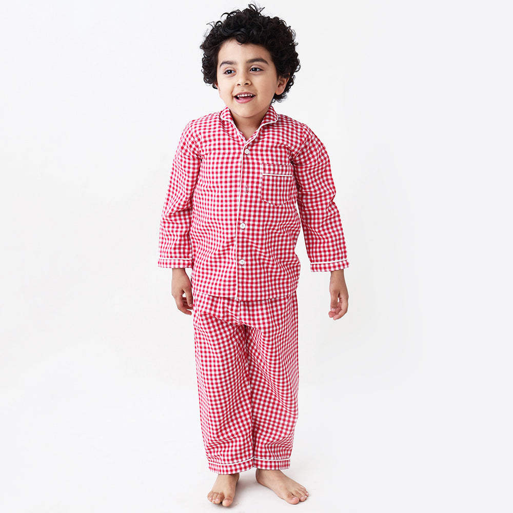 Classic Red Gingham Pyjama Set