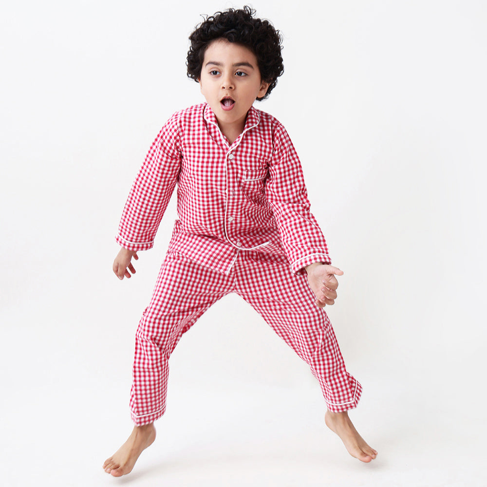 Classic Red Gingham Pyjama Set