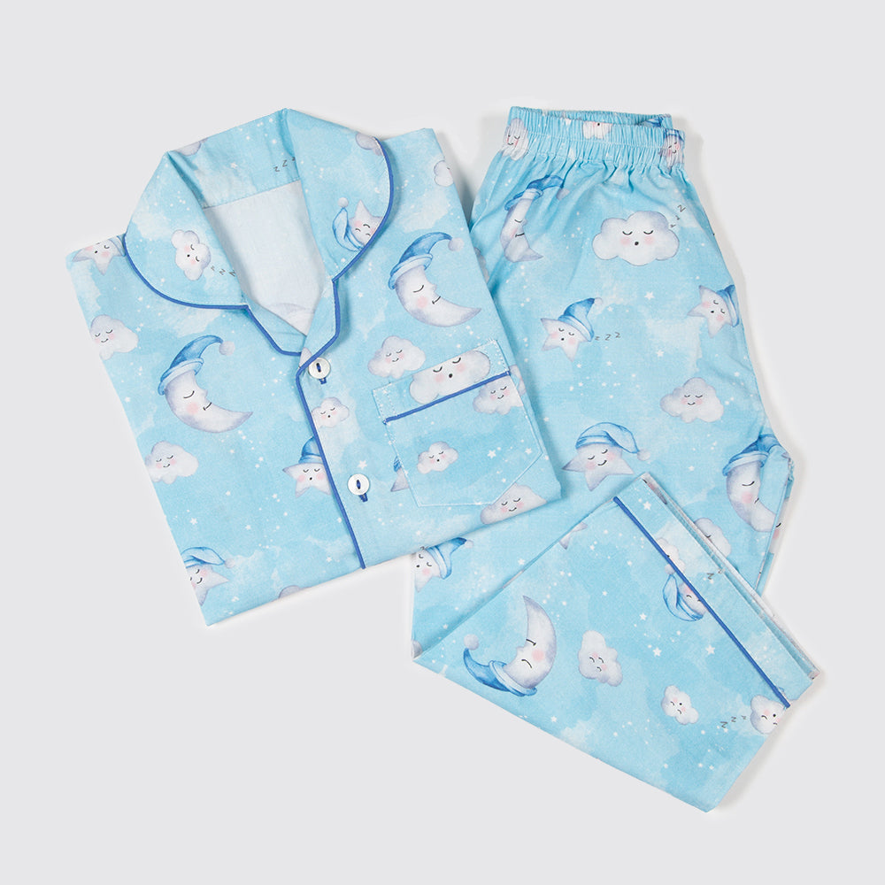 Women Organic Celestial Blue Pajama Set