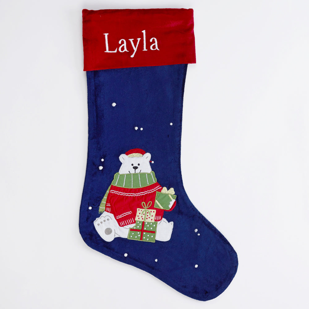 Personalised Luxe Stocking - Polar Bear