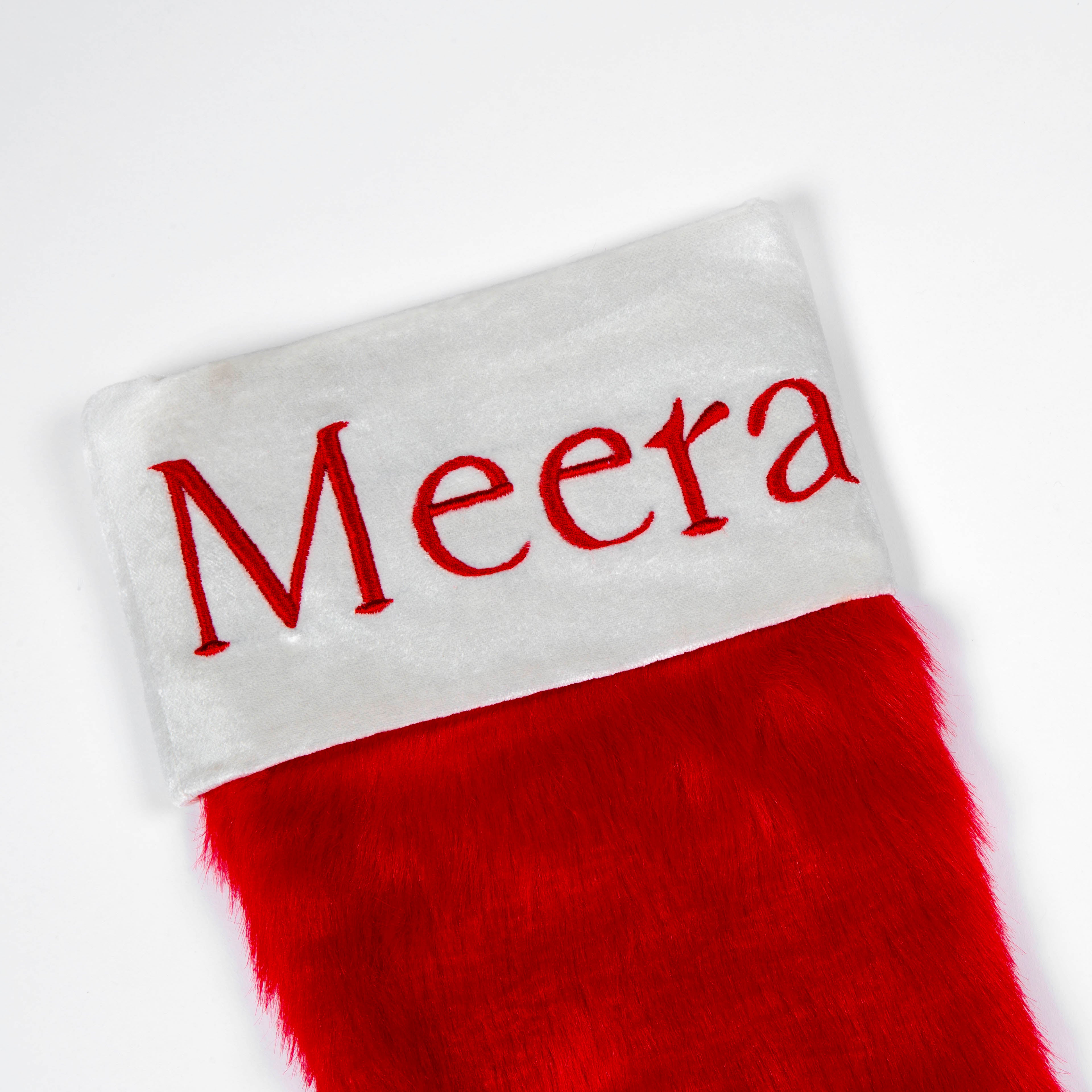 Personalised Classic Red Faux Fur Stocking