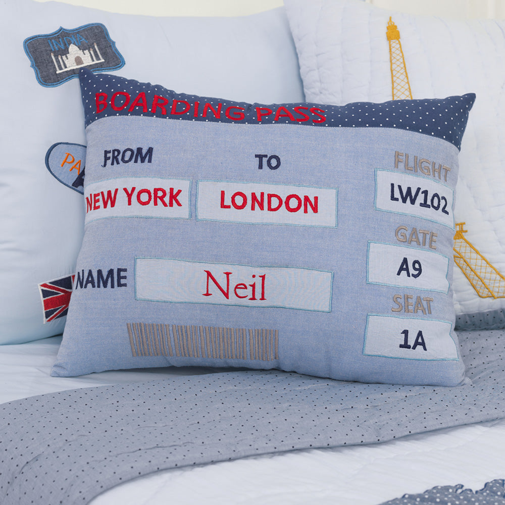 Around The World (Blue) Kids Bedding Set, Ages 3 to 15