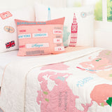Around The World (Pink) Kids Bedding Set, Ages 3 to 15