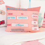 Personalised Boarding Pass Pillow - Girl