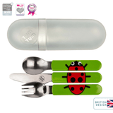 TUM TUM Easy Scoop Children's Cutlery Set With Travel Case, Ladybird