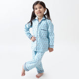 Lily Blockprint Pajama Set (English Blue)