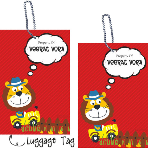 Luggage Tags - Lion On The Tractor
