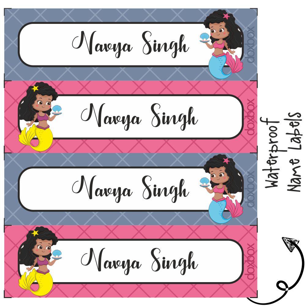 Personalised Water Proof Labels - Little Mermaid