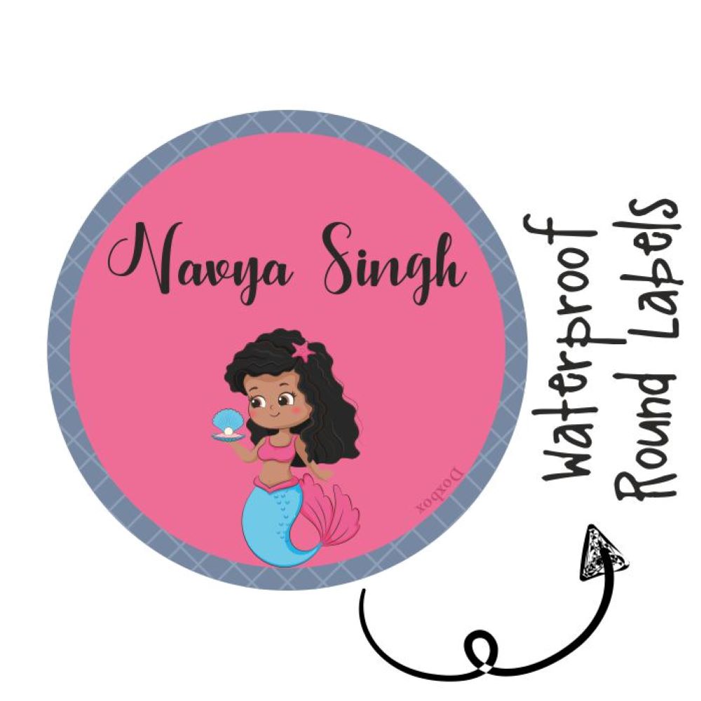 Round Waterproof Labels -Little Mermaid