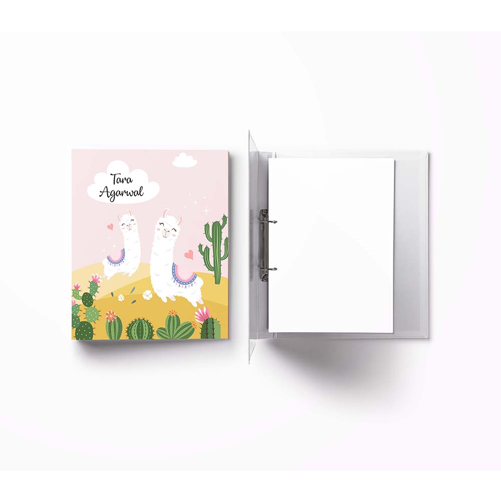 Llama Love- A4 Vertical Clip Binder File