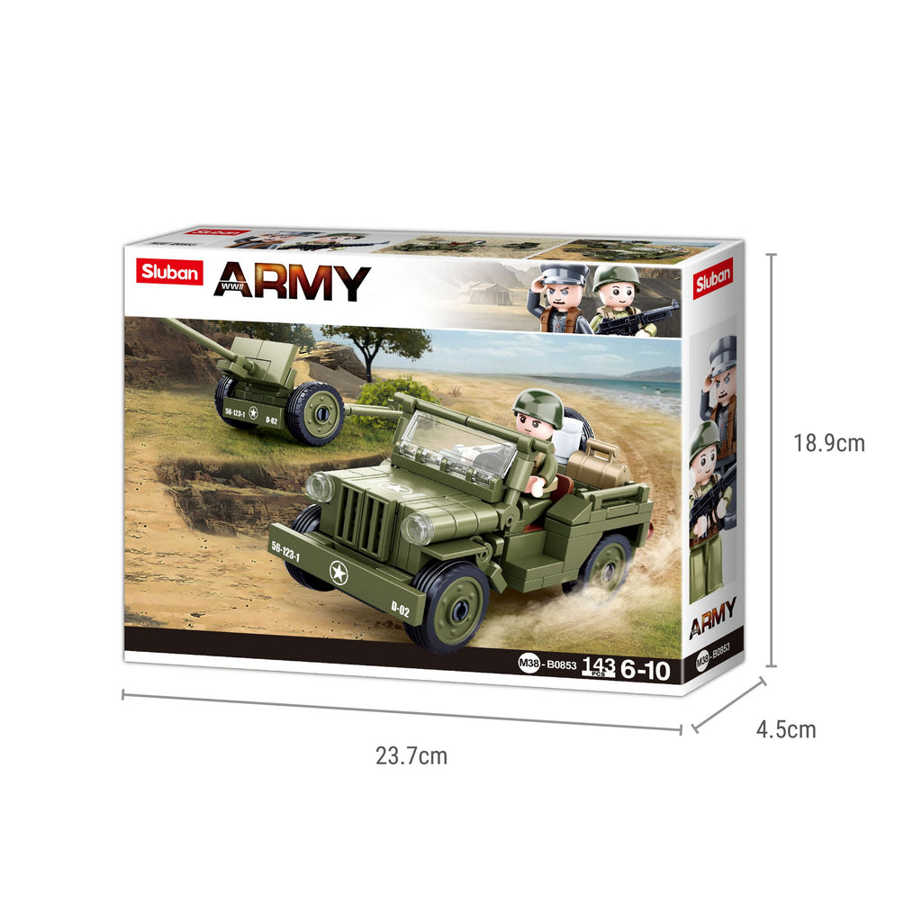 SLUBAN®  Wwii-Willys Jeep (M38-B0853) (143 Pieces) Building Blocks Kit For Boys and Girls 