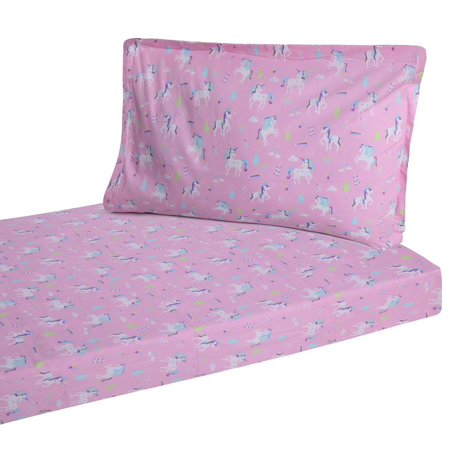 Bedsheet Set - Magic Unicorn Bedsheet, Double Bed Size