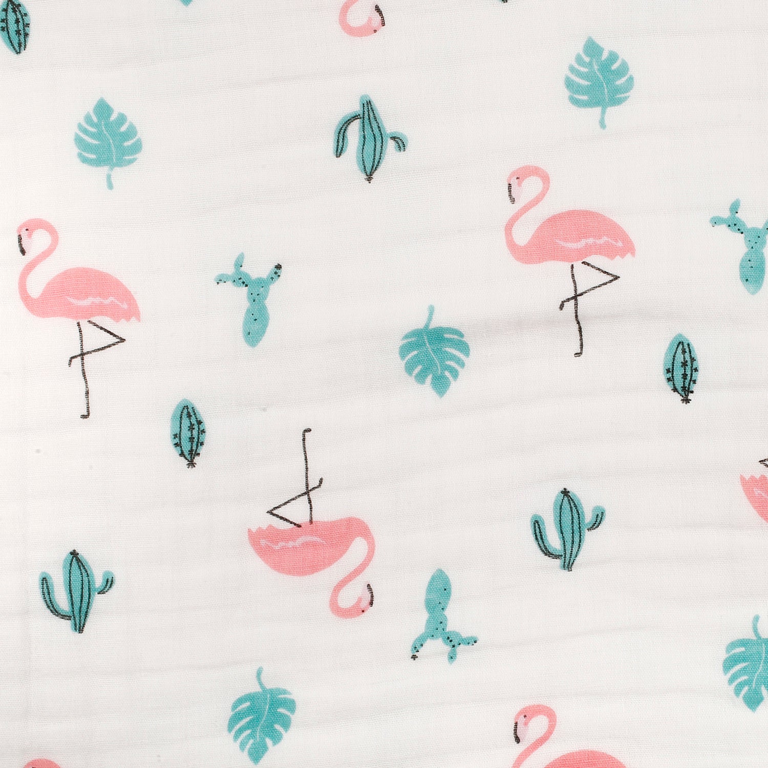 Baby Moo Flamingo White Muslin Blanket