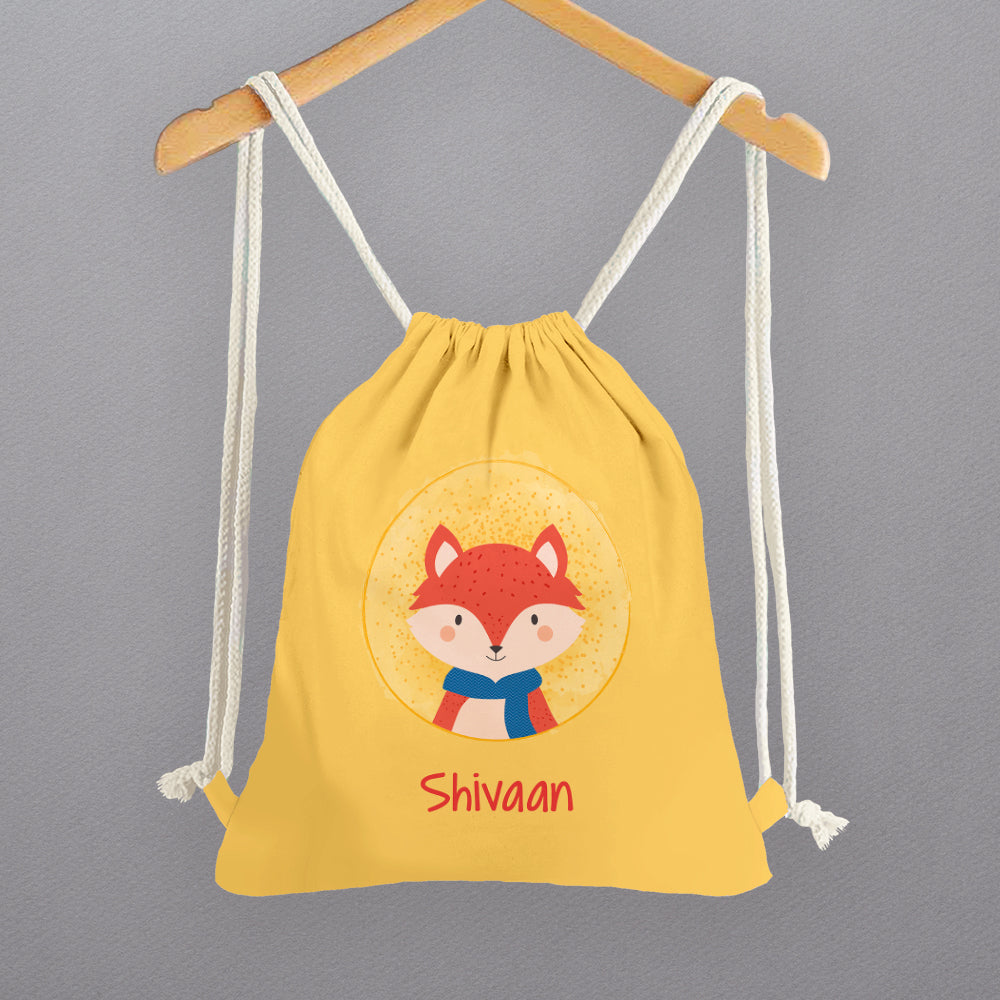 Personalised Drawstring Bags - Fox