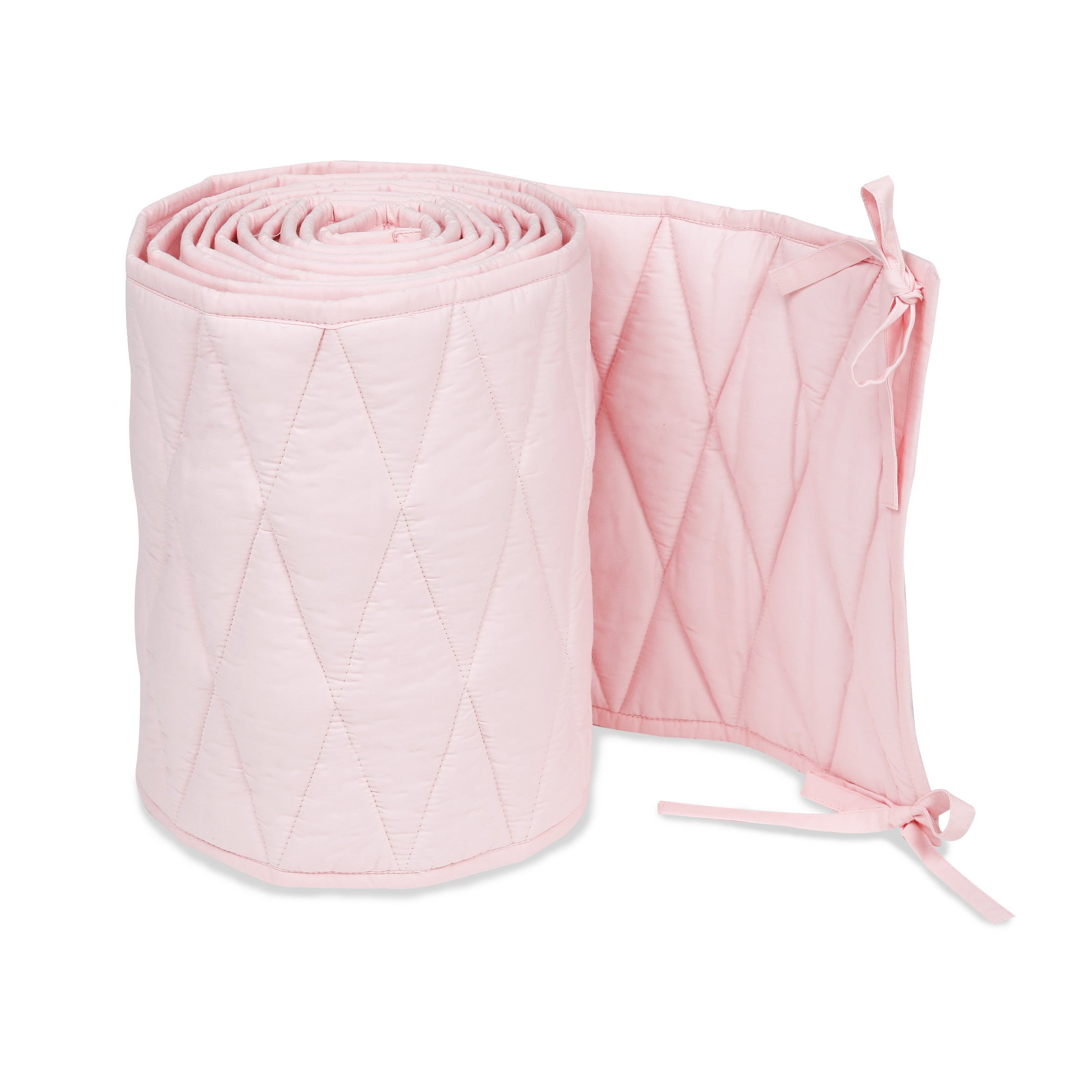 Masilo Cot Bumper With Harlequin Quilting – Pink