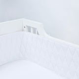 Masilo Cot Bumper with Harlequin Quilting – White