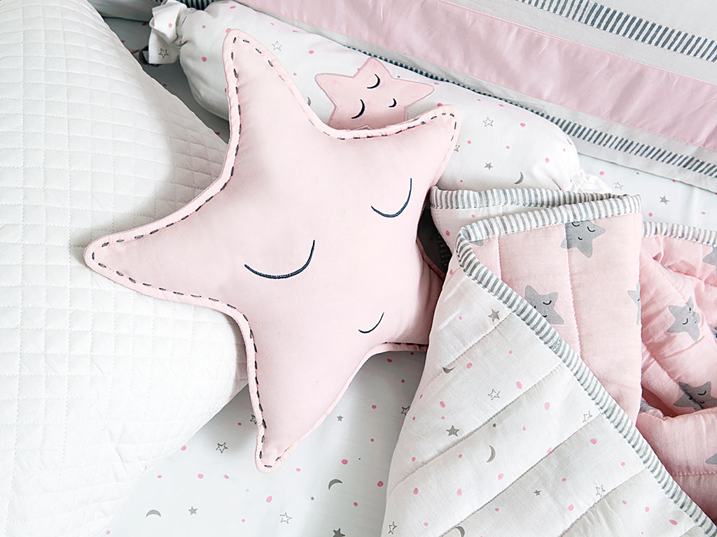 Masilo Organic Cot Bedding Set - Pink Star