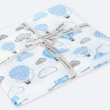 Masilo Organic Fitted Cot Sheet - Up Up & Away (Blue)