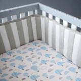 Masilo Organic Fitted Cot Sheet - Up Up & Away (Blue)