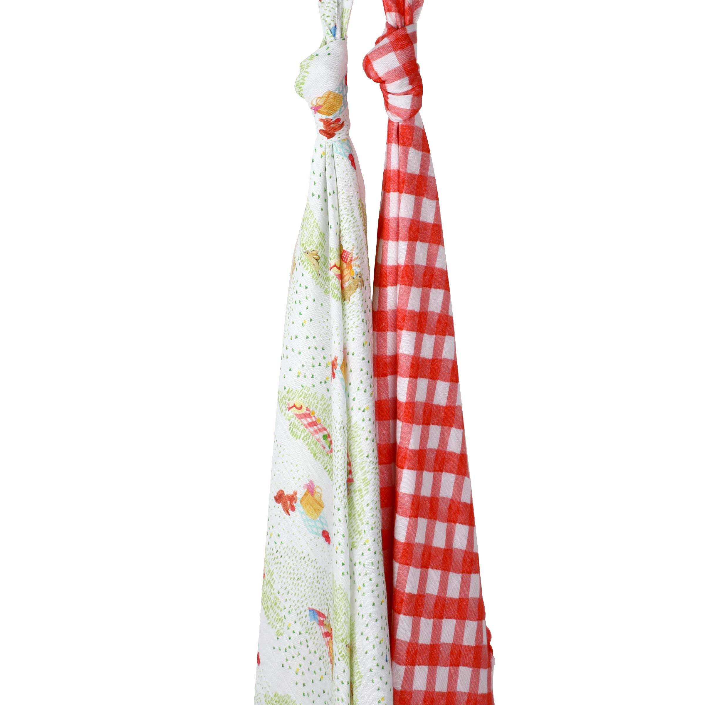 Masilo Bamboo Muslin Swaddles (Set of 2) – Picnic Party & Gingham Checks